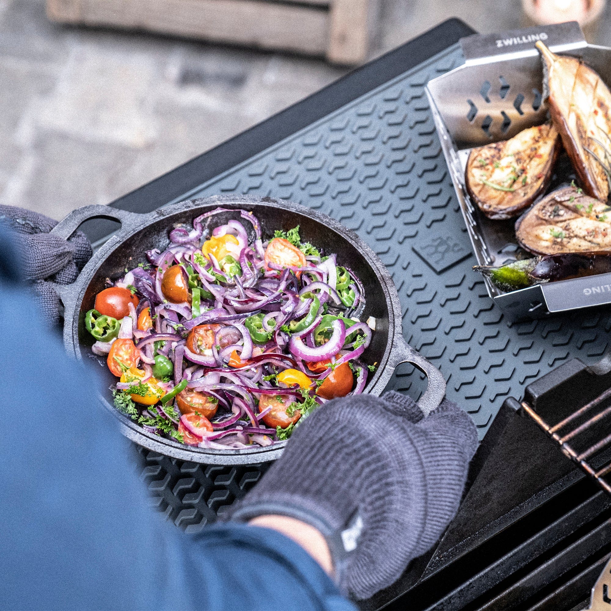 Zwilling BBQ+ 3-pc Silicone Grill Mat & Gloves Set