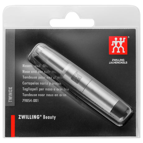 Zwilling Beauty Rotary Nose and Ear Hair Trimmer, Travel Size, Matte, Premium Hair Removal, Silver