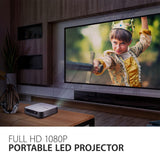 ViewSonic 1080 Portable Projector with 1000 LED Lumens, Auto Focus, Harman Kardon Bluetooth Speakers, HDMI, 16GB Storage, Stream Netflix with Dongle - Certified Refurbished
