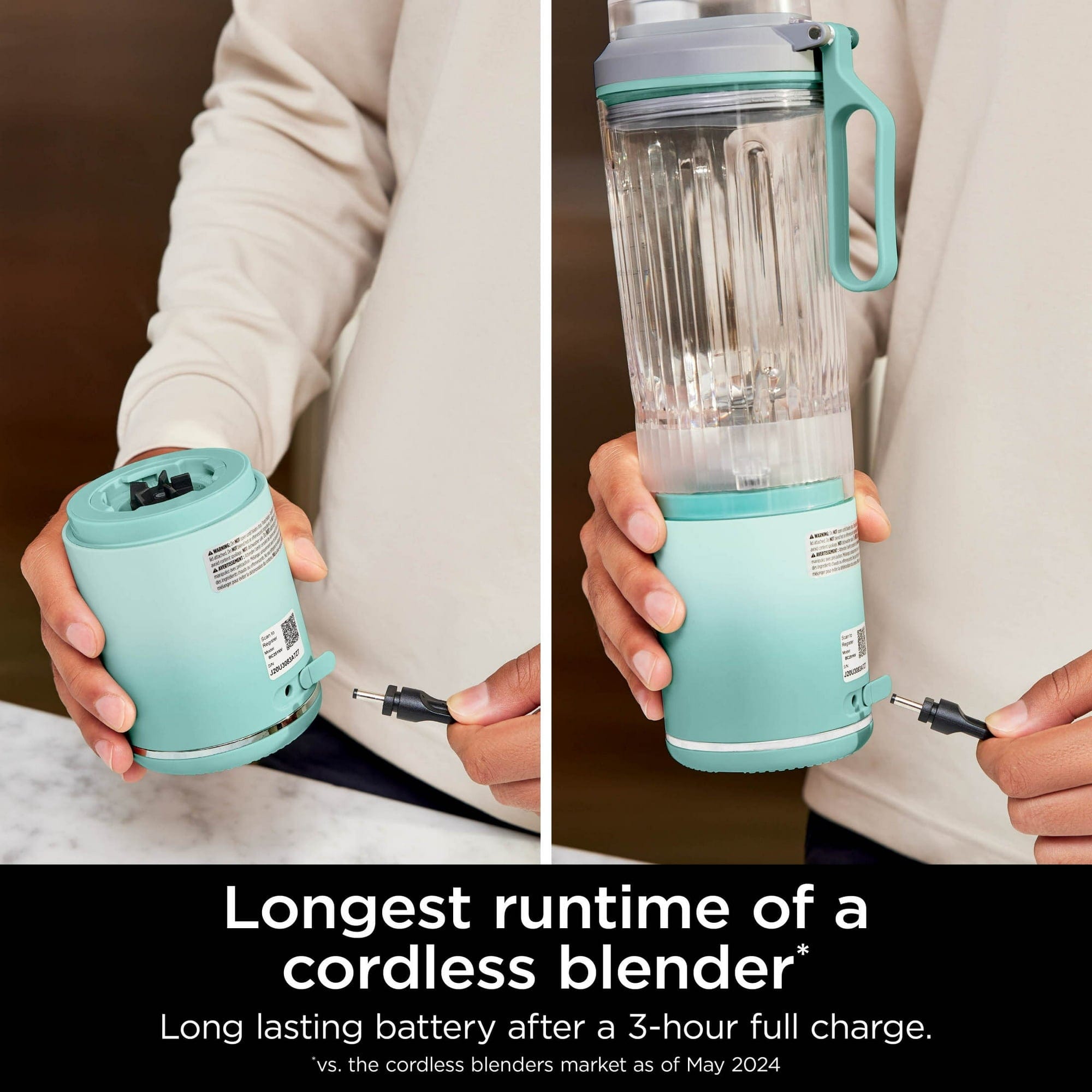 Ninja Blast Max Personal Cordless Blender for Smoothies, Frozen Drinks, Ice Crush, 20 oz. Twist & Go, Mint - Certified Refurbished