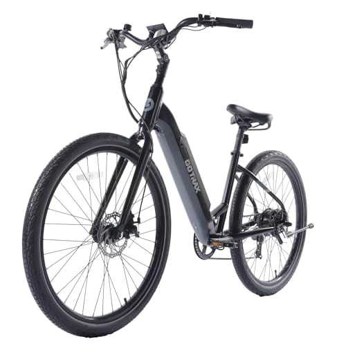 GoTrax Adult Transit 27.5" Step-Through Electric Hybrid Bike, Black - Certified Refurbished
