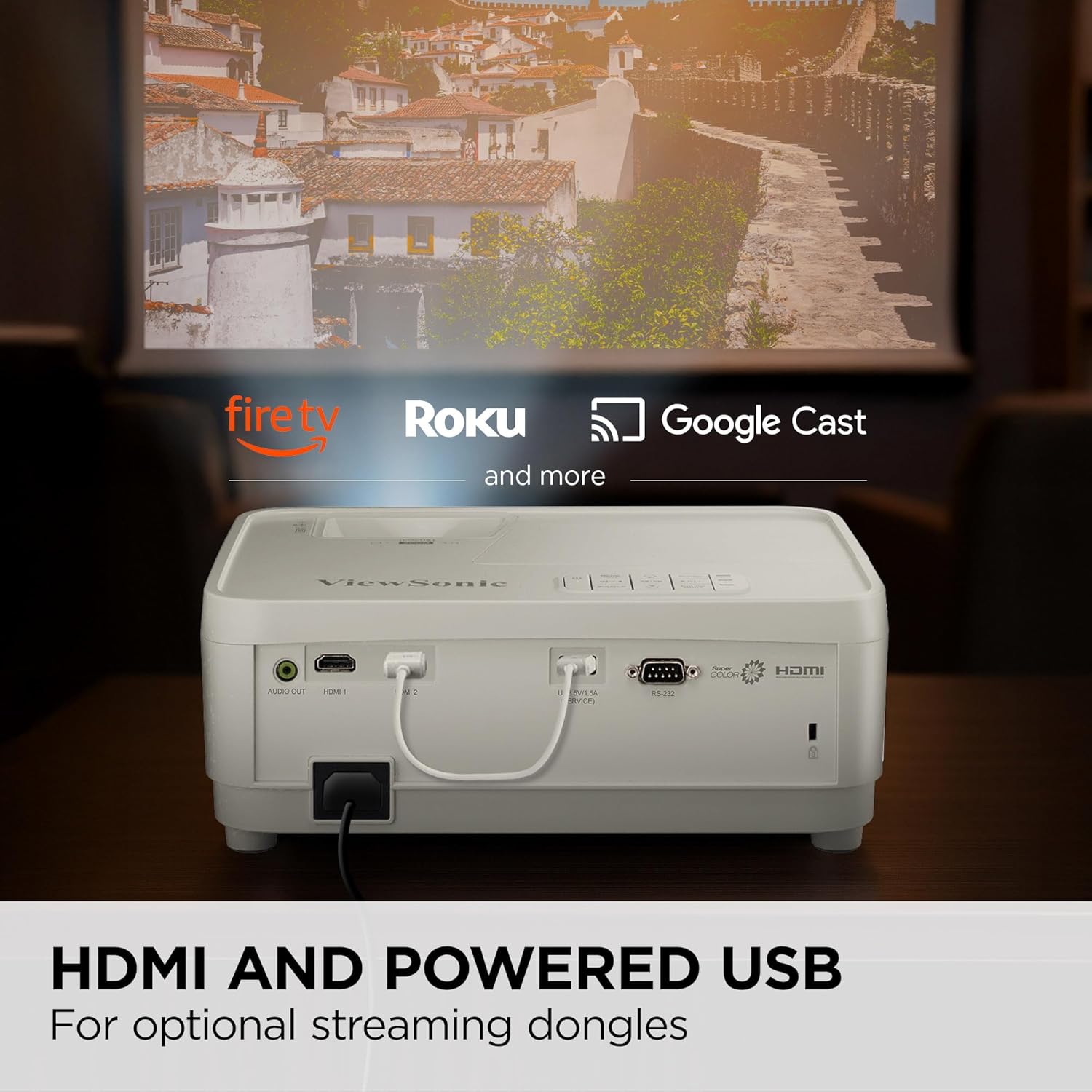 ViewSonic DLP 1080p Projector with 3700 Lumens - Certified Refurbished
