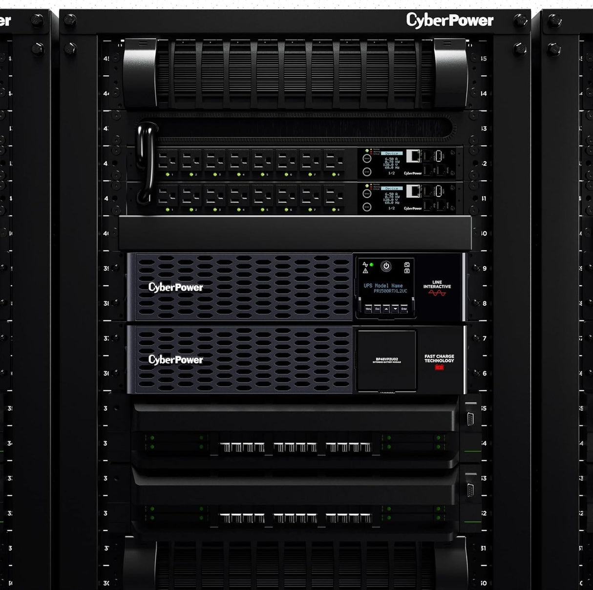 CyberPower Smart App Sinewave UPS Battery Backup and Surge Protector, 1500VA/1500W, 8 Outlets, 2U Rack/Tower - Certified Refurbished