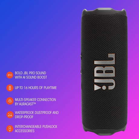 JBL Flip 7 Portable Waterproof Speaker, Purple - Certified Refurbished