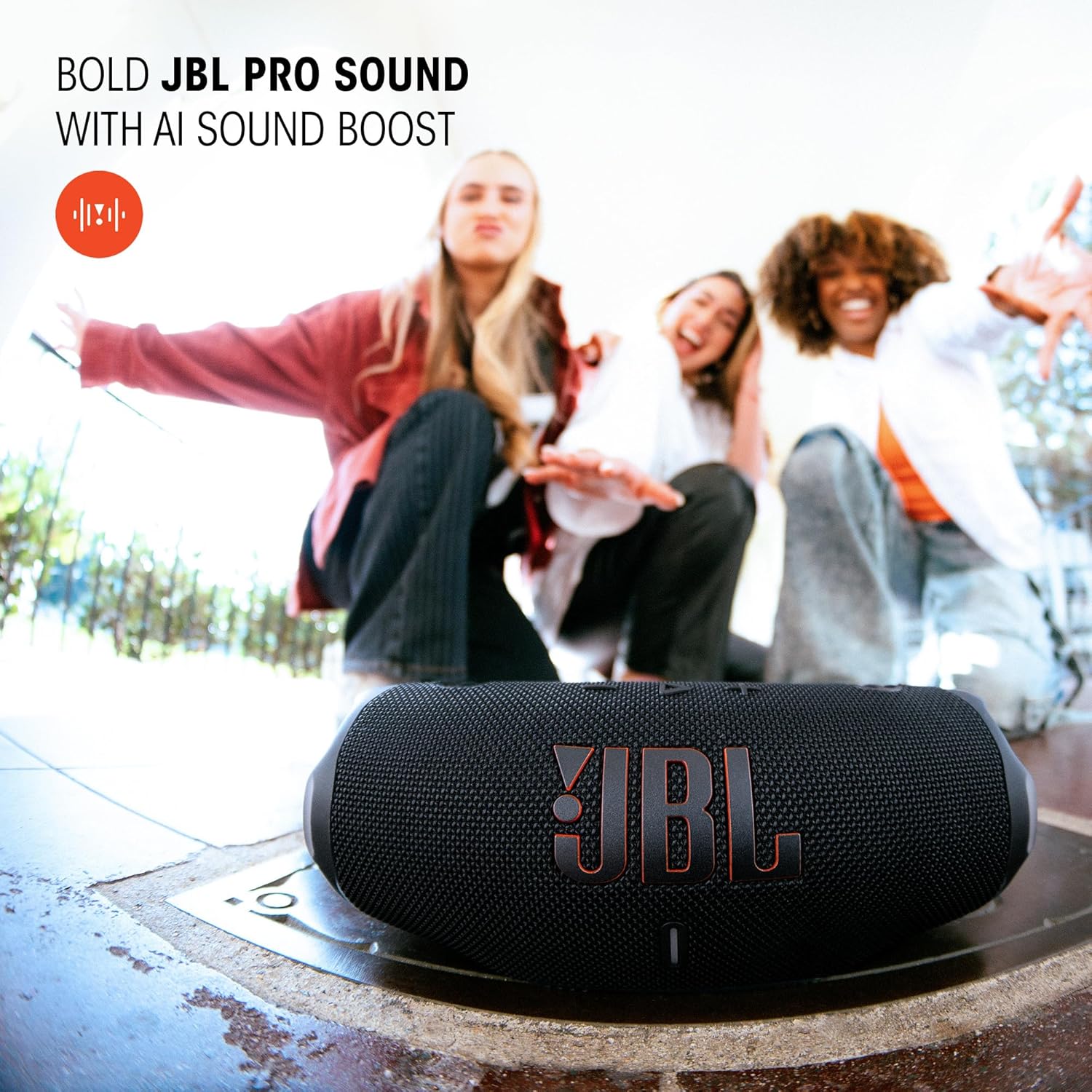 JBL Charge 6 Portable Waterproof Speaker with Built-in Powerbank, Blue - Certified Refurbished