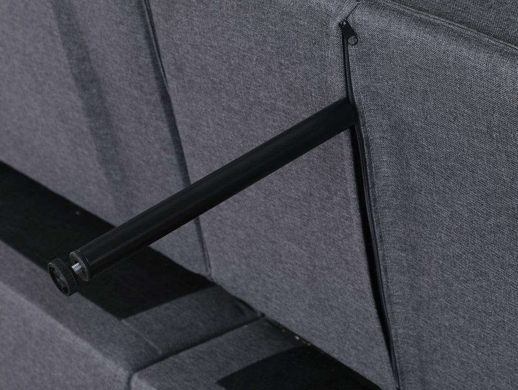 Willow & Hearth Zoey 33.25"W Dark Gray Linen Convertible Sleeper Chair with Side Pocket