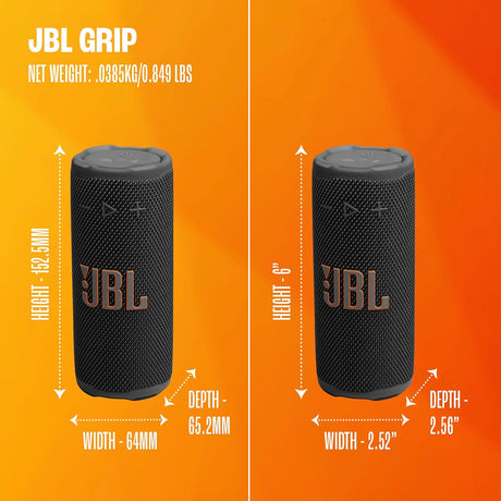 JBL Grip JBLGRIPBLKAM-Z Compact Bluetooth Speaker, Black - Certified Refurbished