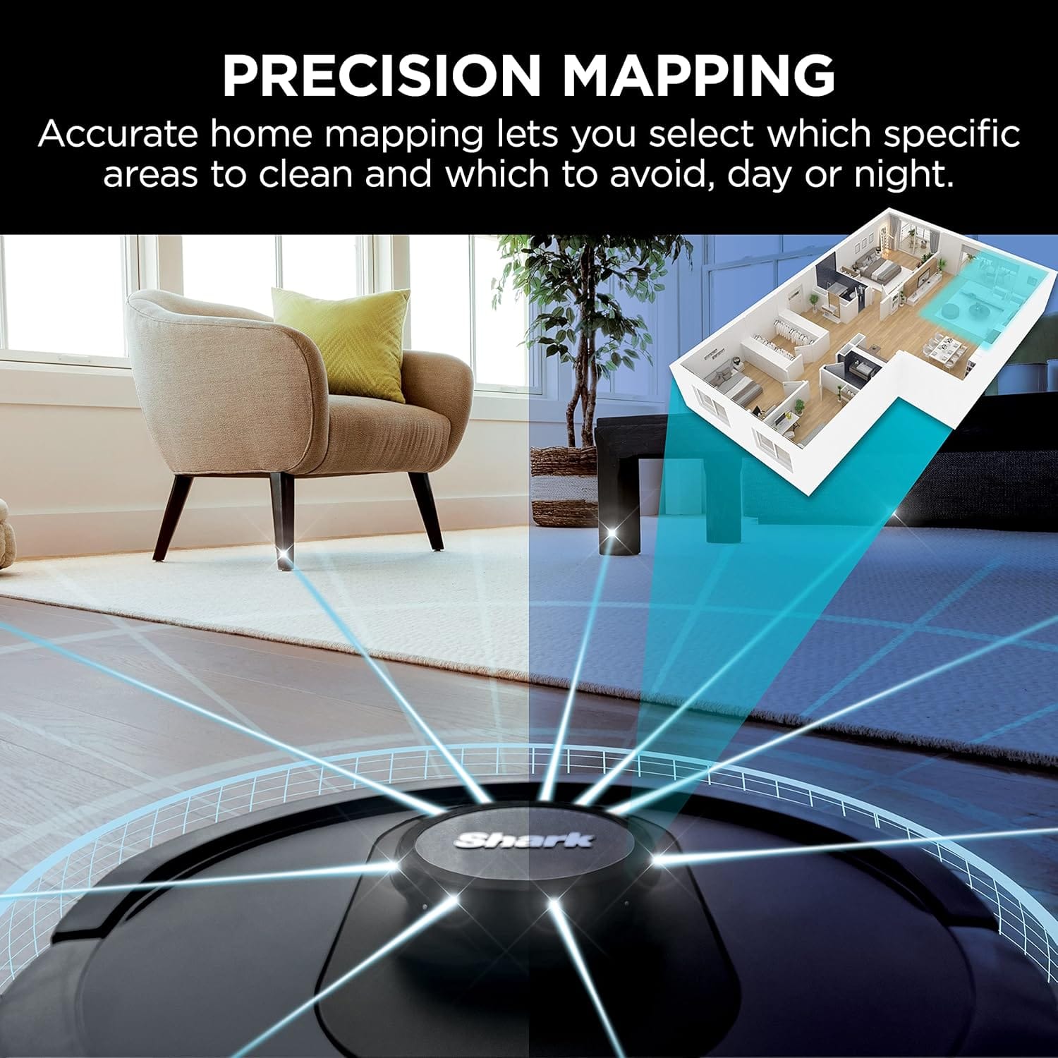 Shark AI Robot Vacuum with HEPA Self-Empty Base, LIDAR Navigation, Pet Hair, Alexa & Wi-Fi, Black - Open Box