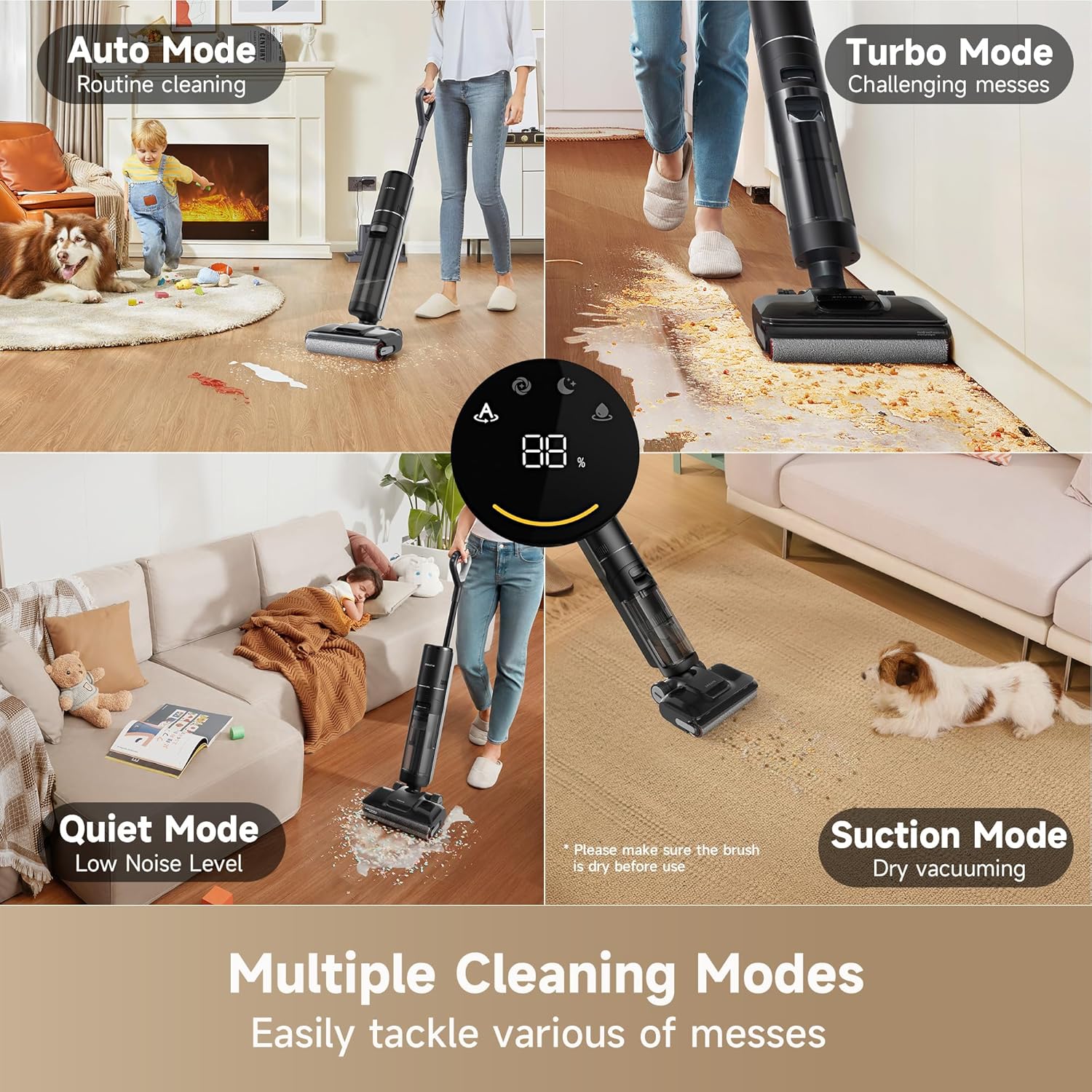 Dreame H12 Pro FlexReach Wet Dry Vacuum Cleaner, Cordless Vacuum Mop All-in-One for Hard Floor, 180° Lie-Flat, 194°F Hot Self-Cleaning, 50 Min Runtime
