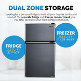 Newair Compact Mini Fridge with Freezer, 3.1 Cu. Ft., Gray - Certified Refurbished