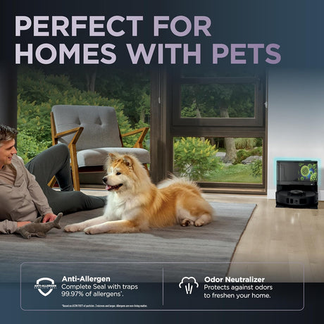 Shark R-RV2820YE-SD PowerDetect 2-in-1 Robot Vacuum and Mop with NeverTouch™ Base, Gaia Grey - Open Box