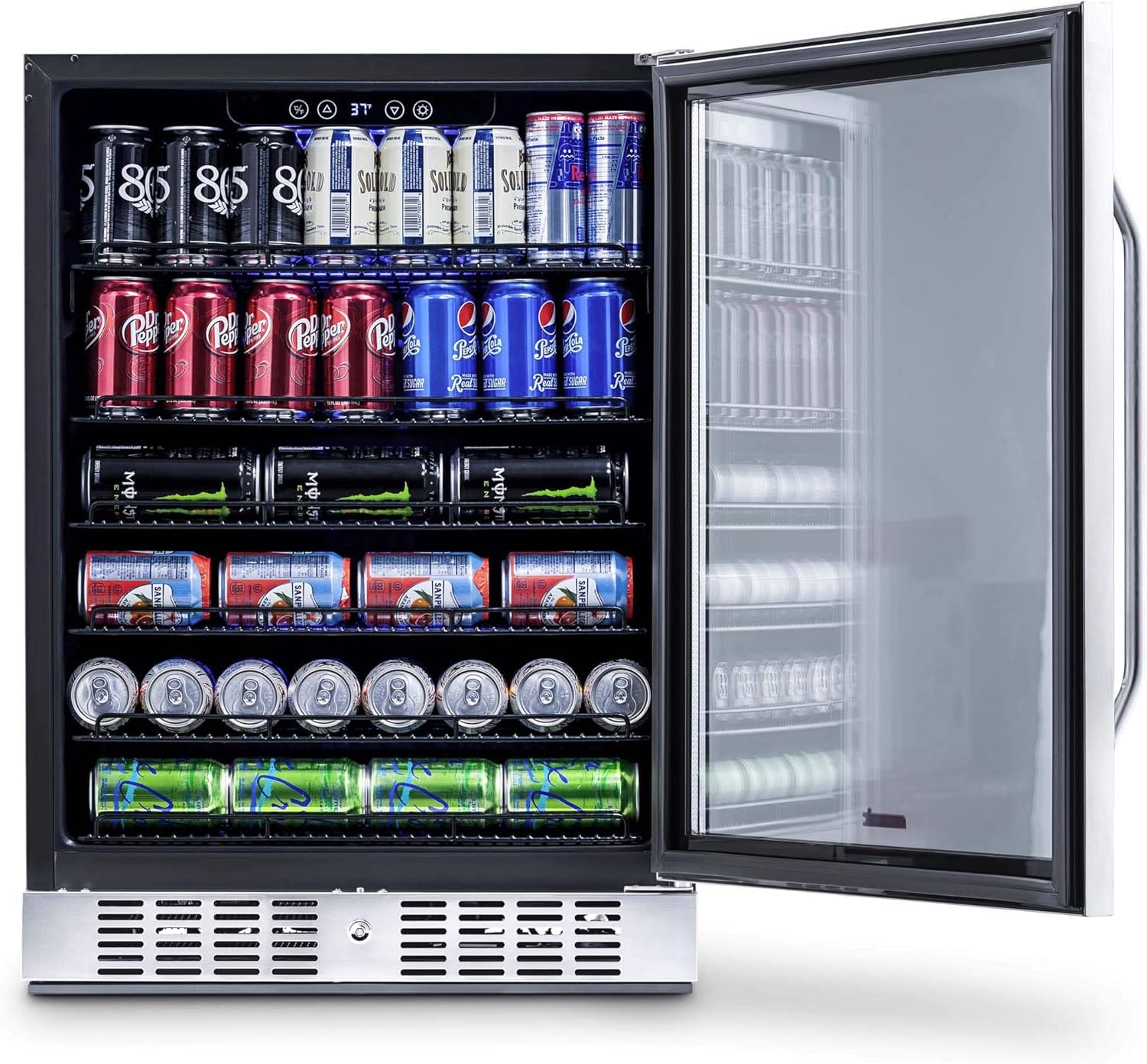 Newair 24" Beverage Fridge, 177 Cans, Stainless Steel - Certified Refurbished