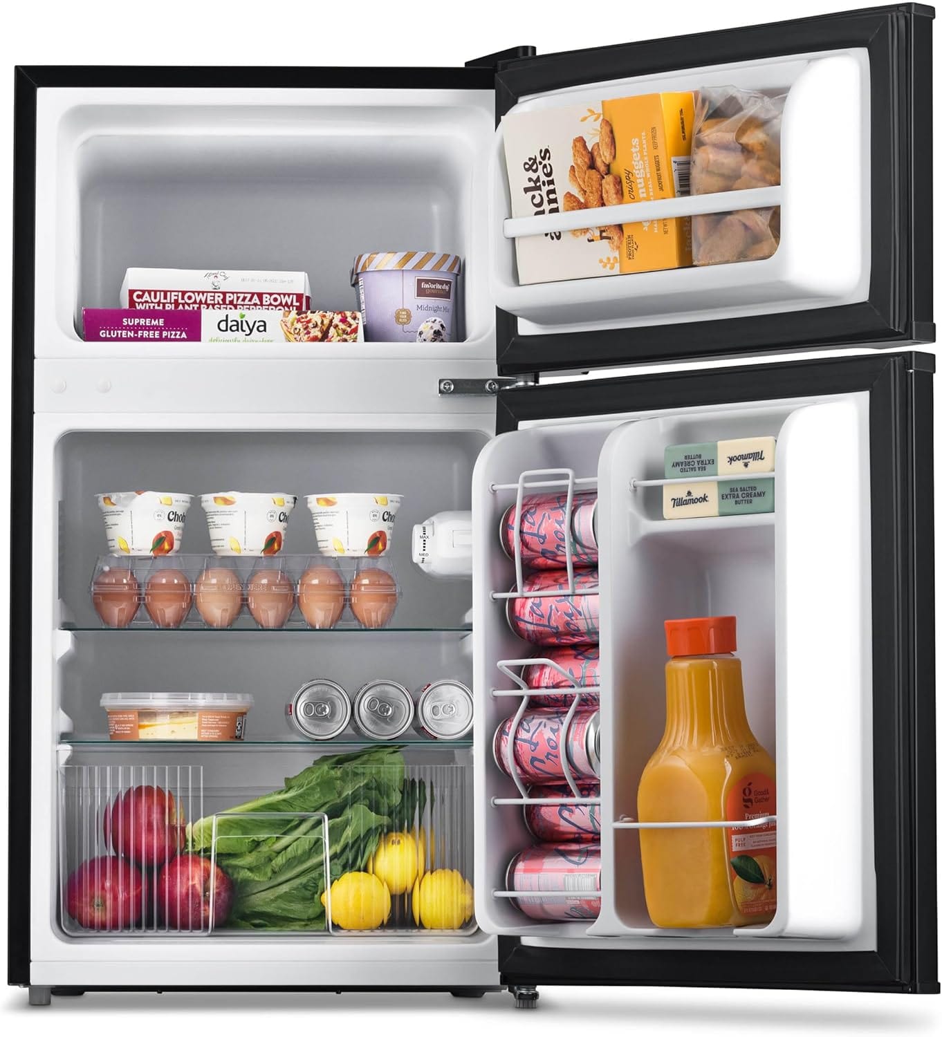 Newair Compact Mini Fridge with Freezer, 3.1 Cu. Ft., Gray - Certified Refurbished