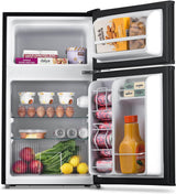 Newair Compact Mini Fridge with Freezer, 3.1 Cu. Ft., Gray - Certified Refurbished