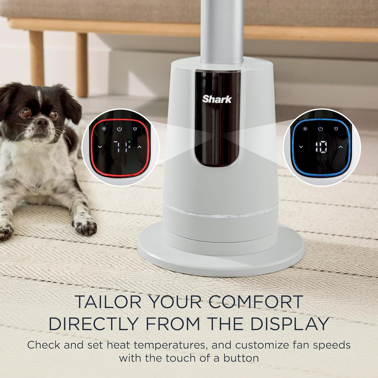 Shark TurboBlade Cool + Heat 2-in-1 Bladeless Tower Fan & Space Heater Year-Round Indoor Use, White - Certified Refurbished