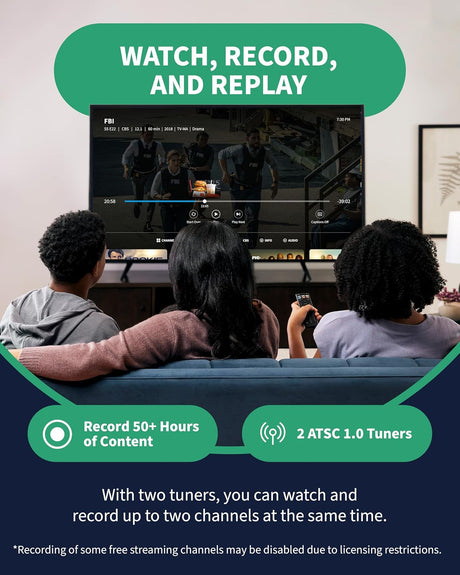 Tablo 4th Gen 2-Tuner Over-The-Air (OTA) DVR with 35-Mile Indoor TV Antenna - Certified Refurbished