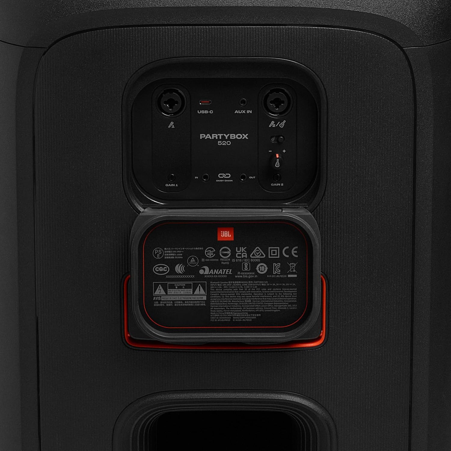 JBL PartyBox 520 Portable Floor Standing Bluetooth Speaker, Black - Certified Refurbished