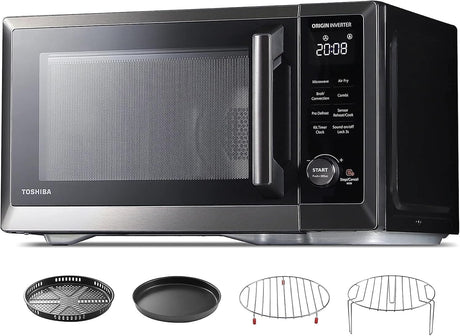 Toshiba 1.0 cu. ft. 7-in-1 OptiChef Countertop Microwave Oven Air Fryer Combo, 1000W, Black - Certified Refurbished