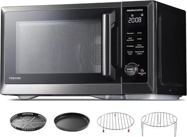 Toshiba 1.0 cu. ft. 7-in-1 OptiChef Countertop Microwave Oven Air Fryer Combo, 1000W, Black - Certified Refurbished
