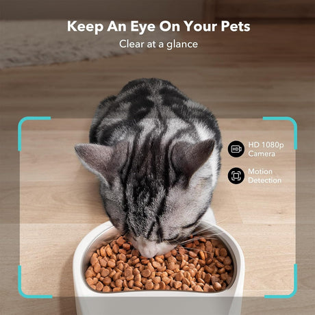 Petlibro Automatic Single Tray Smart Pet Feeder with Video Camera, Night Vision, Motion & Sound Alerts, White - Certified Refurbished