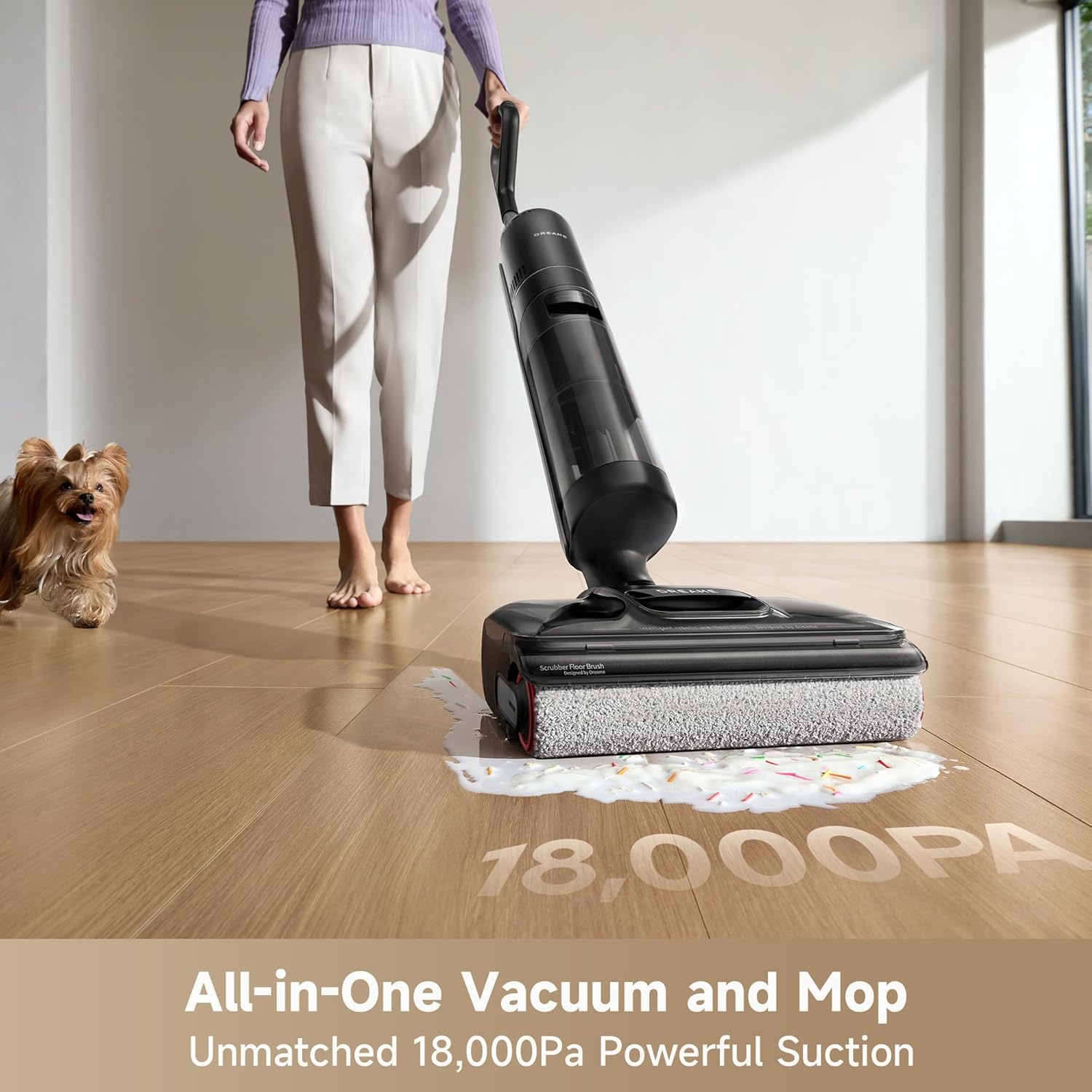 Dreame H12 Pro FlexReach Wet Dry Vacuum Cleaner, Cordless Vacuum Mop All-in-One for Hard Floor, 180° Lie-Flat, 194°F Hot Self-Cleaning, 50 Min Runtime