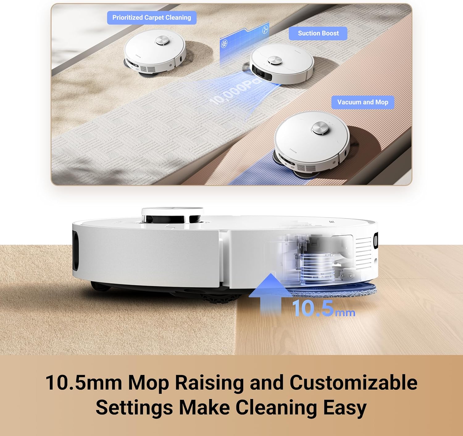 Dreame L10s Ultra Gen 2 Robot Vacuum and Mop, 10000Pa Suction, MopExtend Tech, All-in-One Base Station, 75 Days Auto-Empty, Mop Self-Wash and Dry