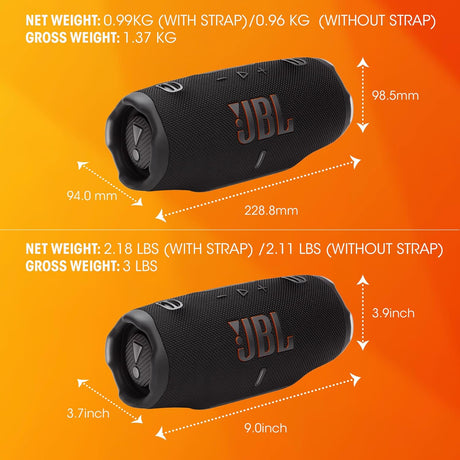 JBL Charge 6 Portable Waterproof Speaker with Built-in Powerbank, Blue - Certified Refurbished