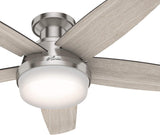 Hunter Fan 48 Inch Low Profile Ceiling Fan with LED Light Kit and Remote Control, Brushed Nickel - Certified Refurbished