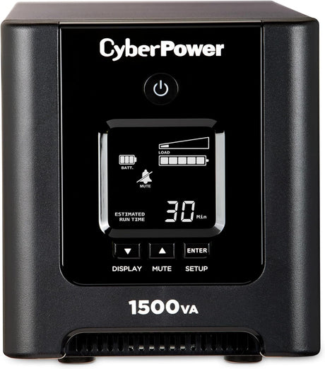 CyberPower PFC Sinewave UPS System, 1500VA/1050W, 8 Outlets, AVR, Mini-Tower - Certified Refurbished