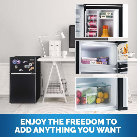Newair Compact Mini Fridge with Freezer, 3.1 Cu. Ft., Black - Certified Refurbished