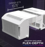 GE Profile ClearView 8300 BTU Window Air Conditioner Unit, U-Shaped Adjustable Depth, Up to 350 sq ft., White - Certified Refurbished