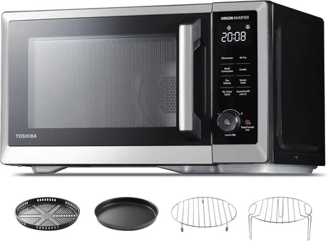 Toshiba 1.0 cu. ft. 7-in-1 Countertop Microwave Oven Air Fryer Combo, 1000W, Stainless Steel - Certified Refurbished