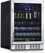 Newair 24" Beverage Fridge, 177 Cans, Stainless Steel - Certified Refurbished