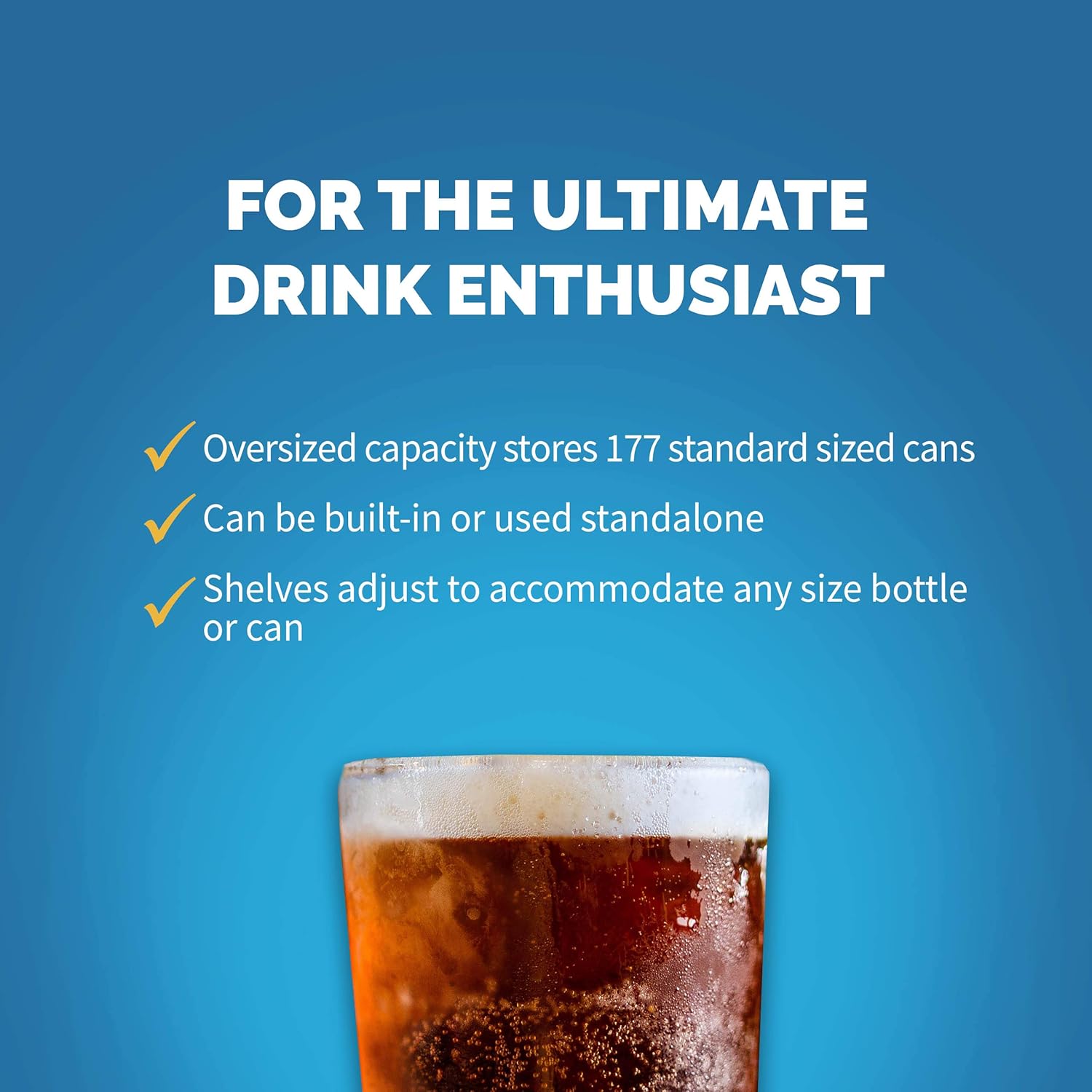 Newair 24" Beverage Fridge, 177 Cans, Stainless Steel - Certified Refurbished