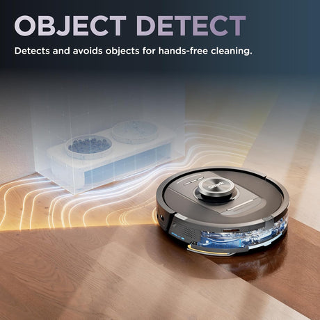 Shark R-RV2820YE-SD PowerDetect 2-in-1 Robot Vacuum and Mop with NeverTouch™ Base, Gaia Grey - Open Box