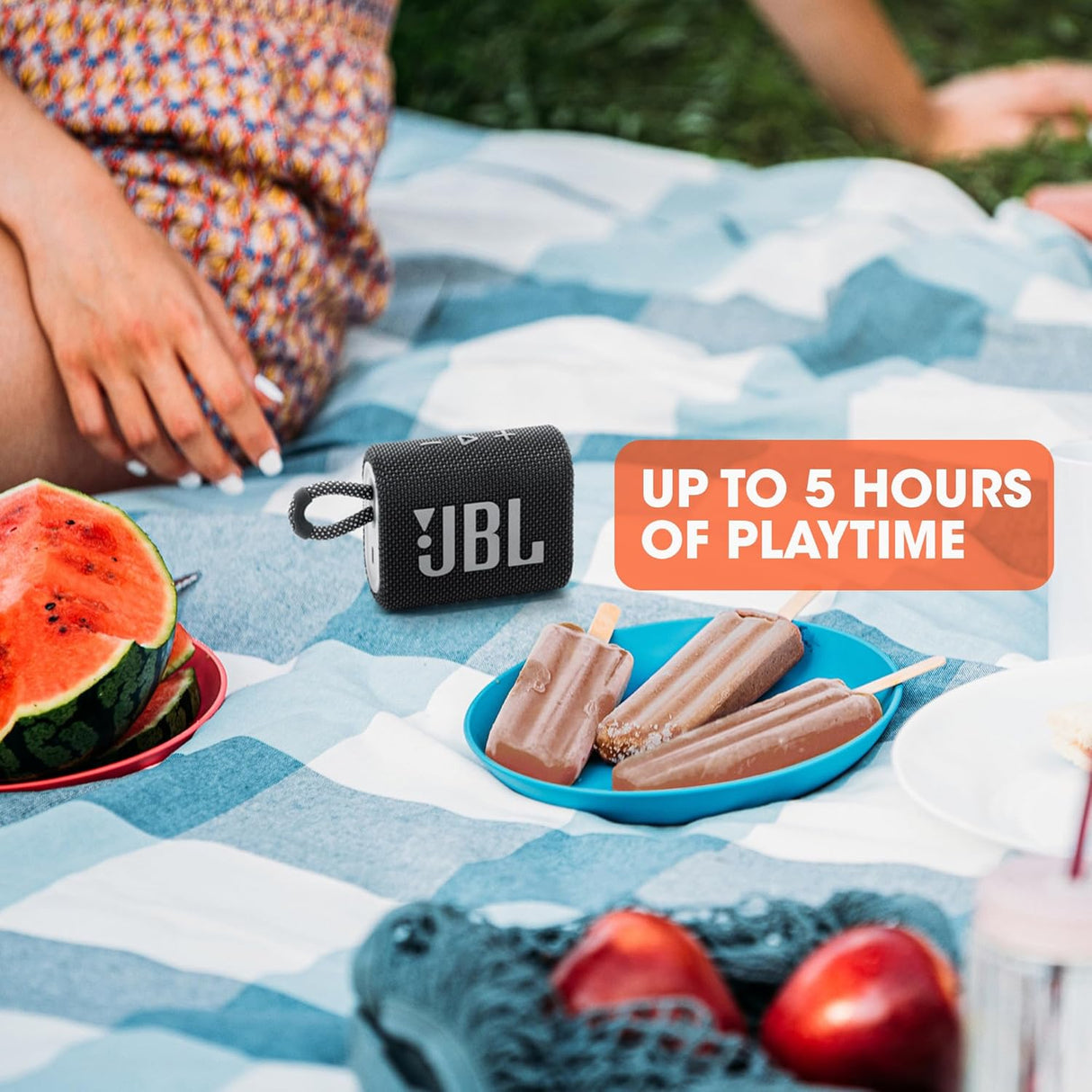 JBL Go 3 Portable Bluetooth Speaker, White - Certified Refurbished
