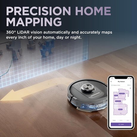 Shark R-RV2820YE-SD PowerDetect 2-in-1 Robot Vacuum and Mop with NeverTouch™ Base, Gaia Grey - Open Box
