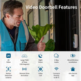 Arlo Video Doorbell 2nd Gen 2K, White - Certified Refurbished