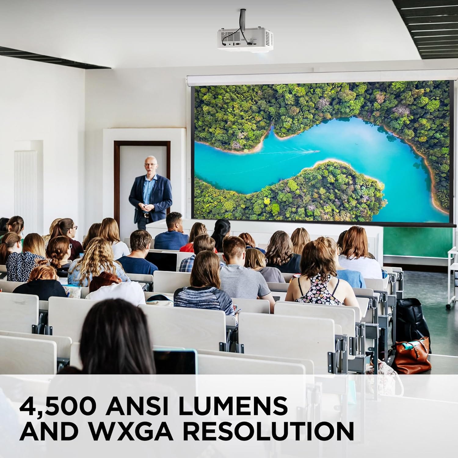 ViewSonic 4500 Lumens DLP WXGA Laser Projector, White - Certified Refurbished