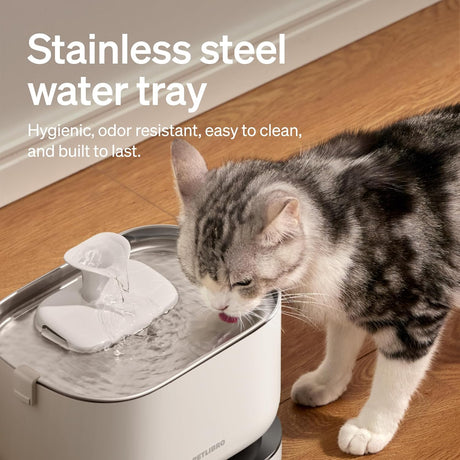 Petlibro Cordless Cat Water Fountain, Battery Operated, 2.5L/84oz Dockstream, White - Certified Refurbished