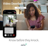 Arlo Video Doorbell 2nd Gen 2K, White - Certified Refurbished