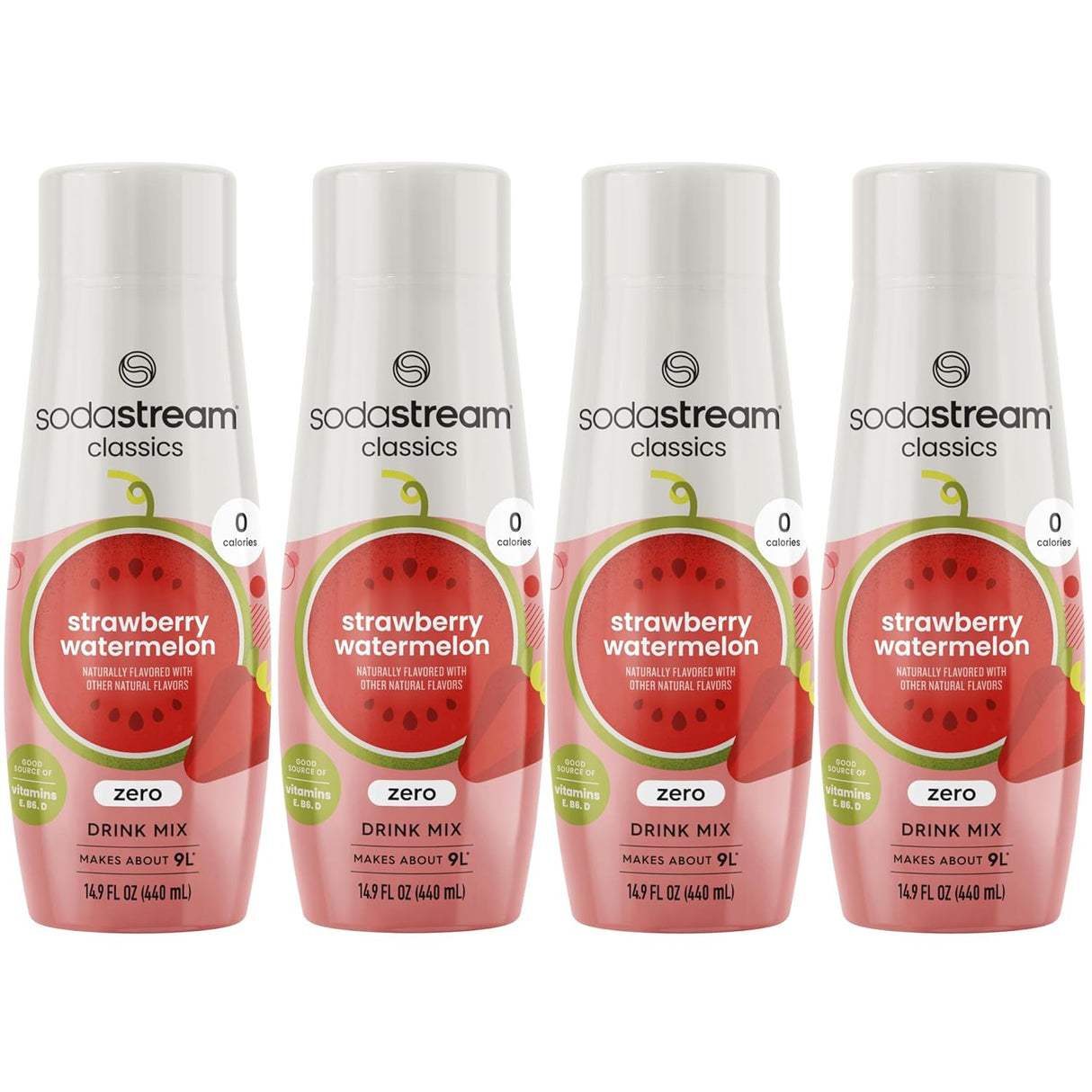 SodaStream Zero Strawberry Watermelon Drink Mix for Sparkling Water Makers, Pack of 4