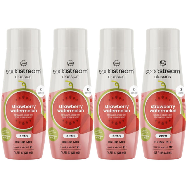 SodaStream Zero Strawberry Watermelon Drink Mix for Sparkling Water Makers, Pack of 4