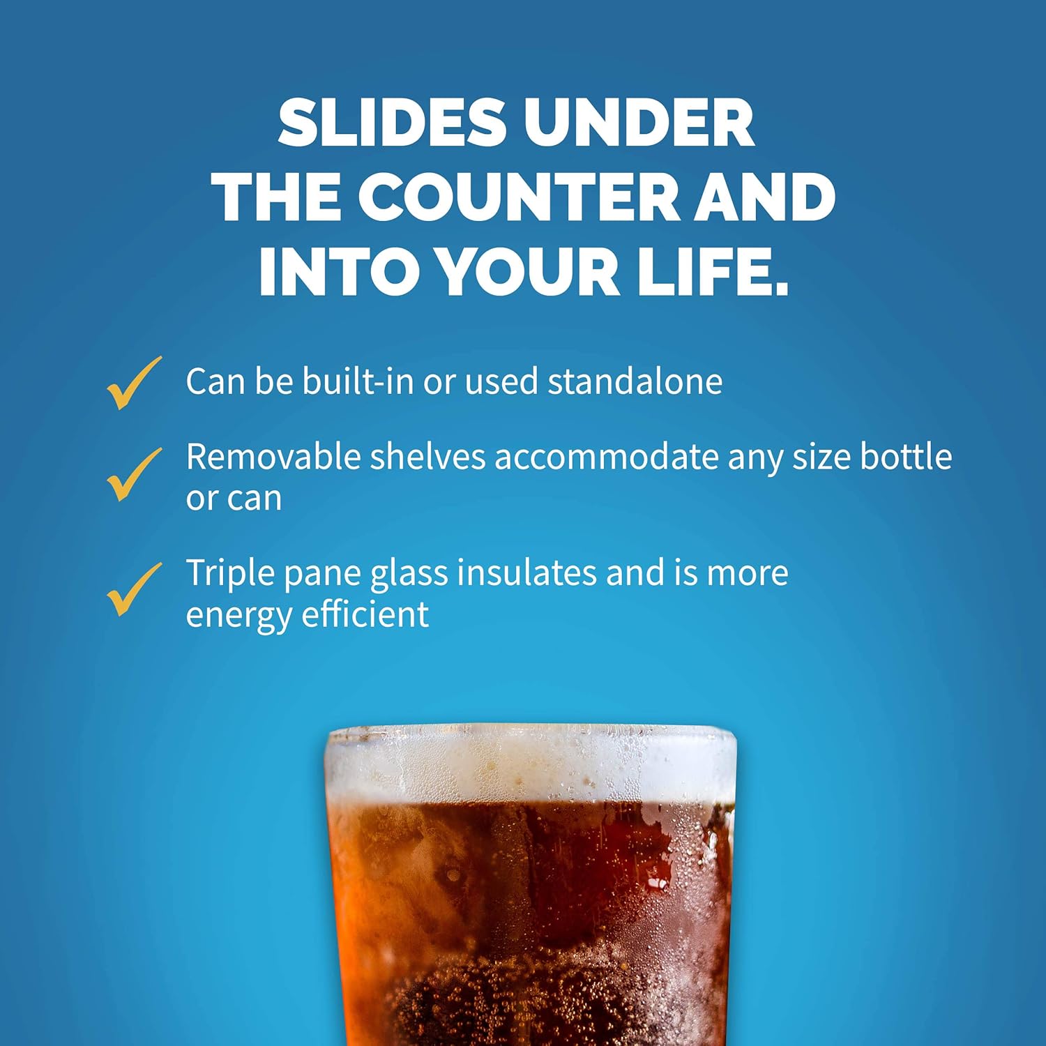 Newair 15" Built-in Beverage Fridge, 96 Cans, Stainless Steel - Certified Refurbished