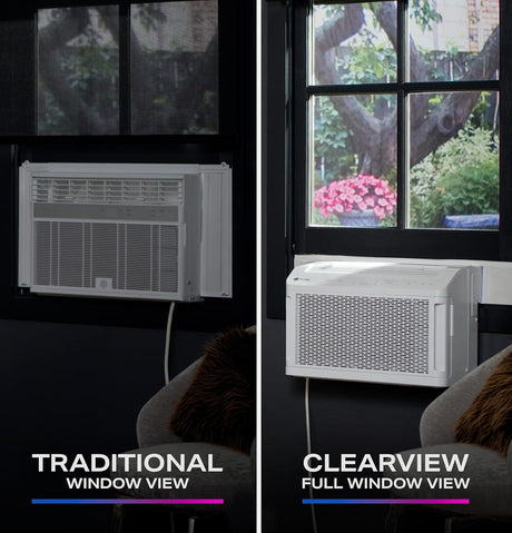 GE Profile ClearView 8300 BTU Window Air Conditioner Unit, U-Shaped Adjustable Depth, Up to 350 sq ft., White - Certified Refurbished