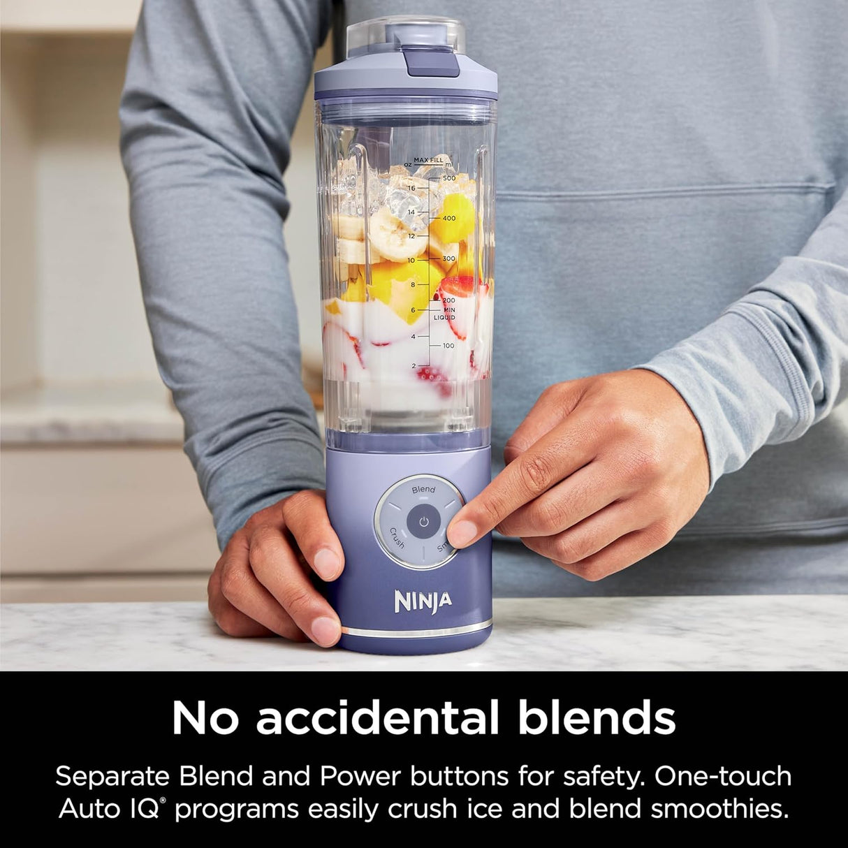 Ninja Blast Max Personal Cordless Blender for Smoothies, Blend, Ice Crush, 22 oz. Twist & Go Vessel, Lavender - Certified Refurbished