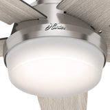 Hunter Fan 48 Inch Low Profile Ceiling Fan with LED Light Kit and Remote Control, Brushed Nickel - Certified Refurbished