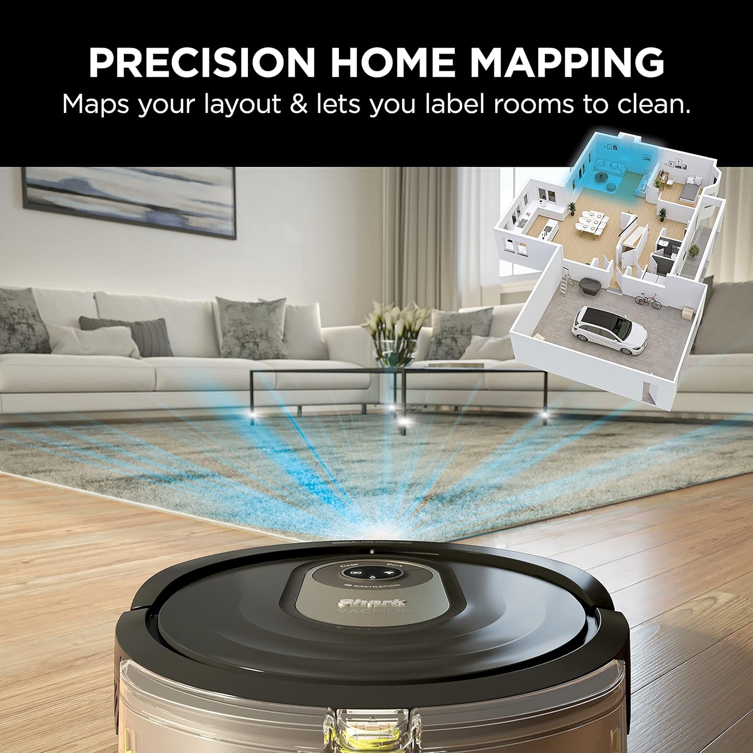 Shark 2-in-1 Robot Vacuum and Mop with Self-Cleaning Brushroll, Black - Open Box