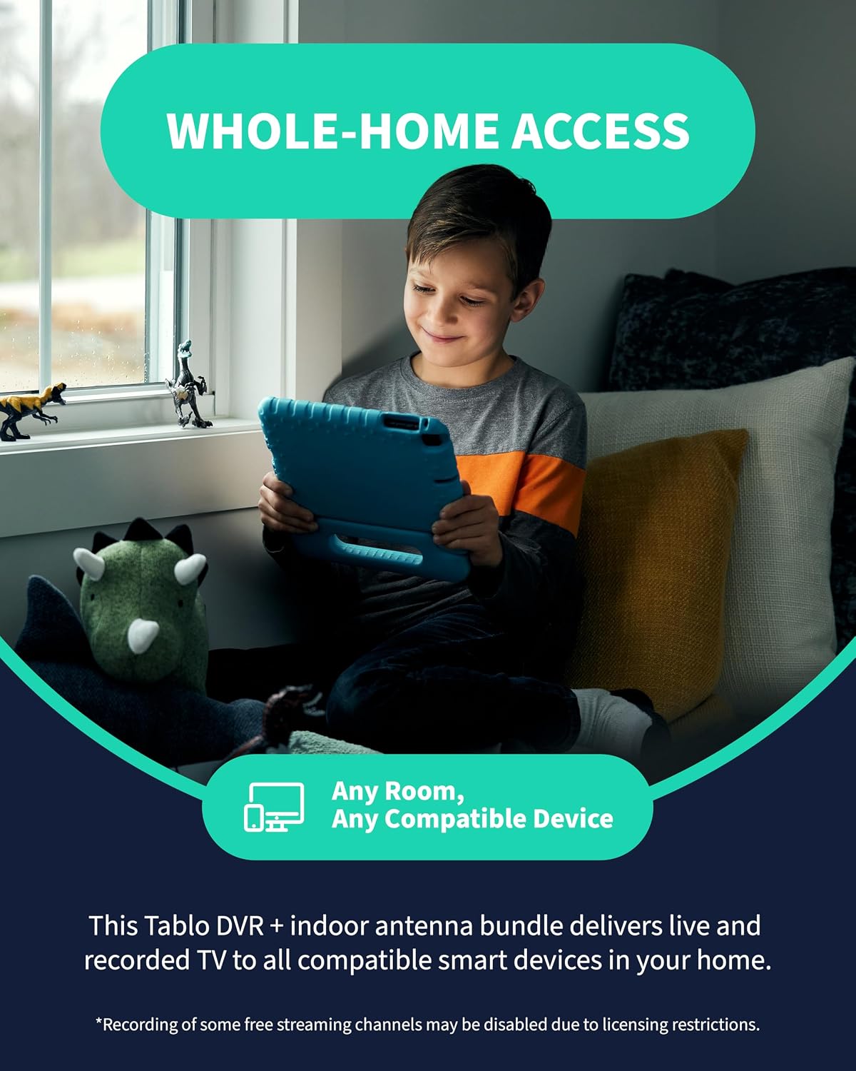 Tablo 4th Gen 2-Tuner Over-The-Air (OTA) DVR with 35-Mile Indoor TV Antenna - Certified Refurbished