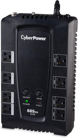 CyberPower AVR UPS Battery Backup and Surge Protector, 685VA/390W, 8 Outlets - Certified Refurbished